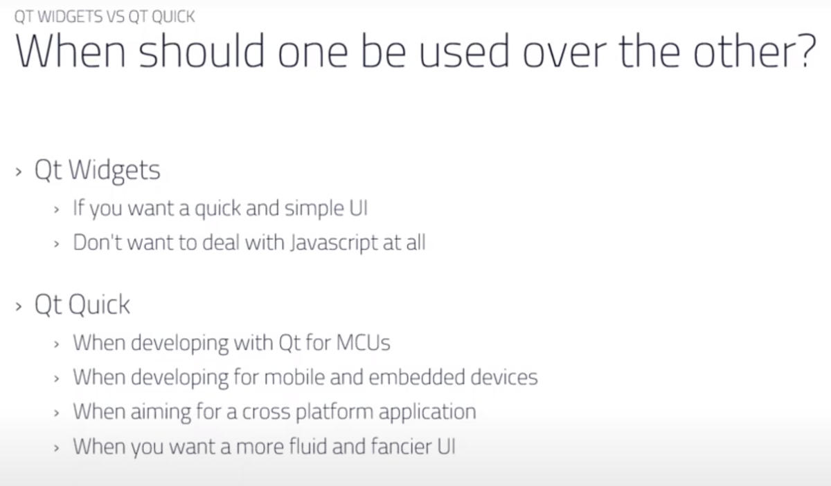 Qt Widget vs Qt Quick